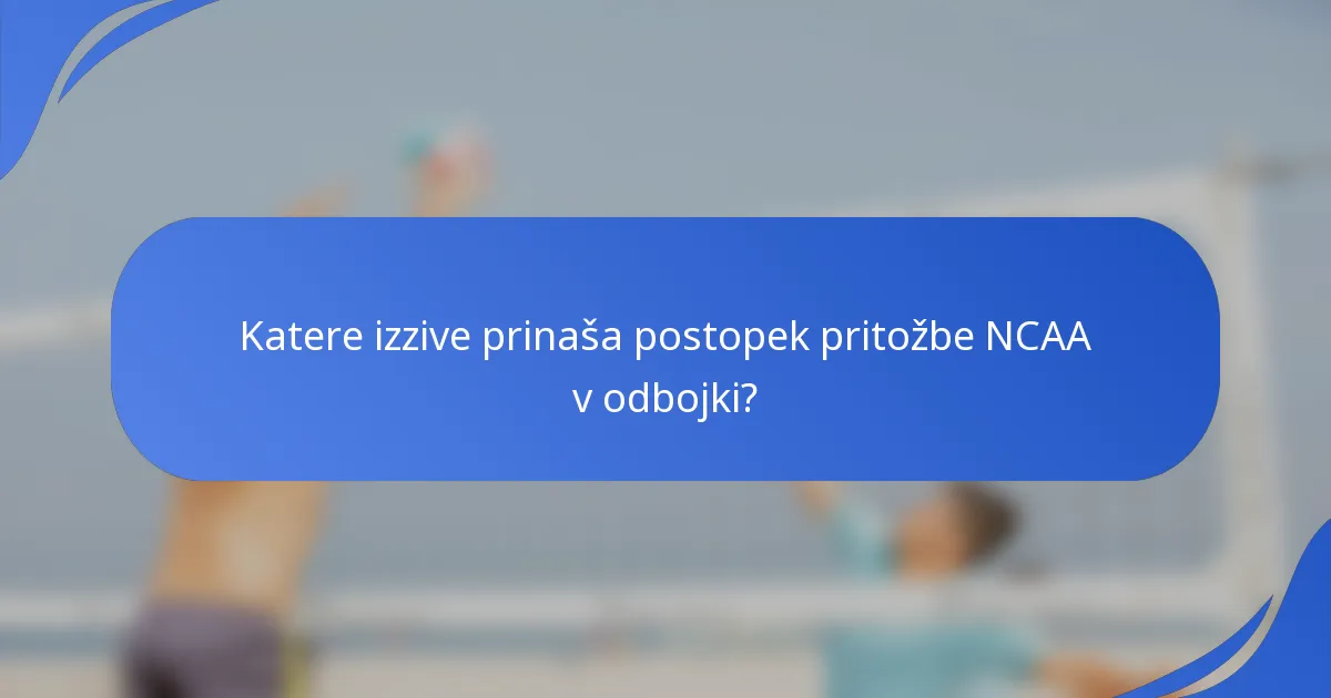 Katere izzive prinaša postopek pritožbe NCAA v odbojki?